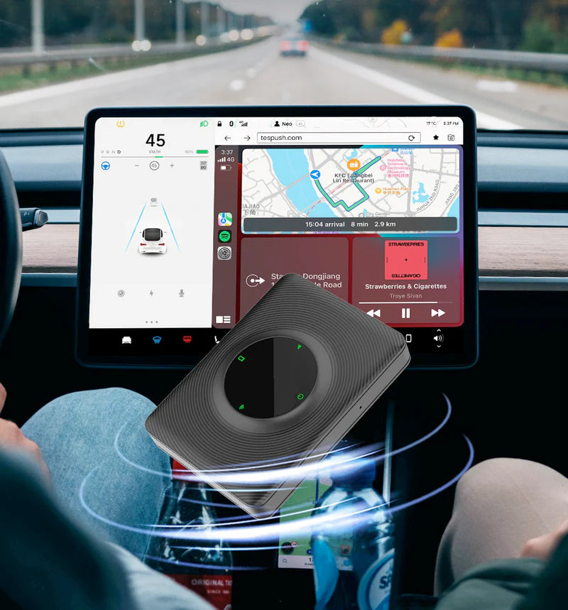 Module CarPlay & Android Auto pour Tesla modèle 3 modèle X Y modèle S connexion automatique Assistant vocal Siri Spotify Waze 5G BT
