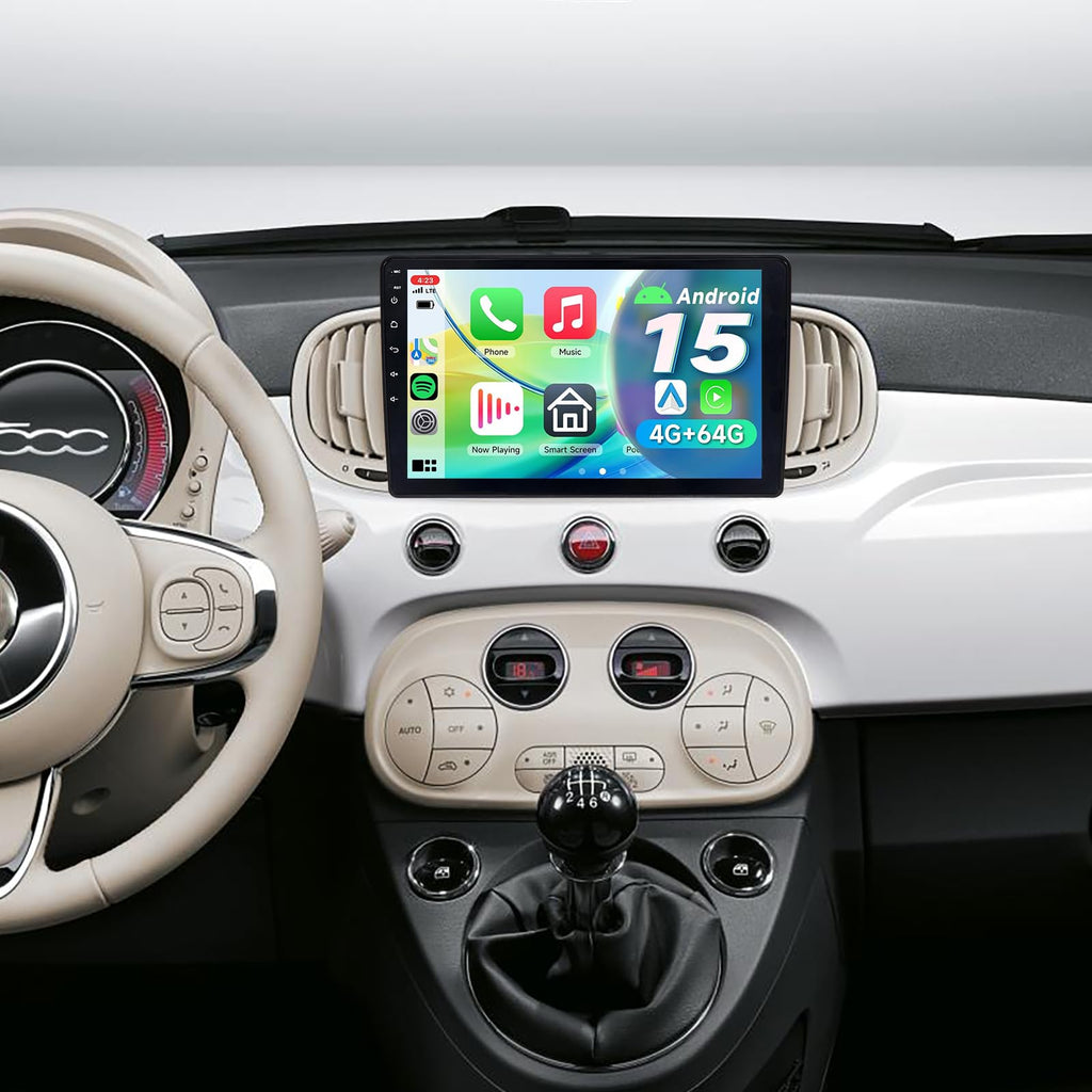 Autoradio Android CarPlay & Android Auto Fiat 500 & 500C (2016-2020) – Écran 9" GPS, WiFi, DSP | YZ Detailing