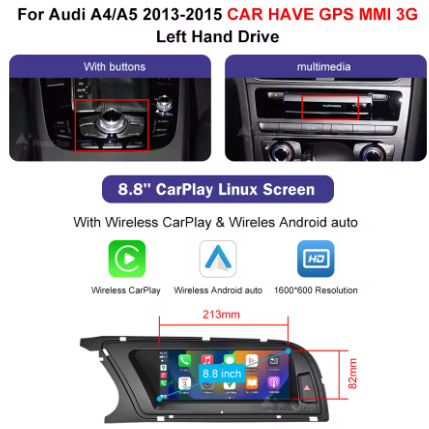 Autoradio Audi A4 A5 commandes au volant ampli 4x45W