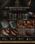 Kit Rénovation Cuir - système 4 étapes siège fauteuil chaussure sac