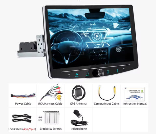 Android 15 autoradio universelle / ancien véhicule polo 3 ,écran rotatif 1din 4 + 64G Carplay Bluetooth récepteur Radio FM TF USB WIFI