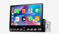 Vue de l’écran CarPlay et du châssis de l’autoradio 1 DIN