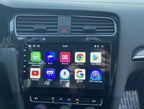 Interface CarPlay sur un écran installé dans une console Volkswagen